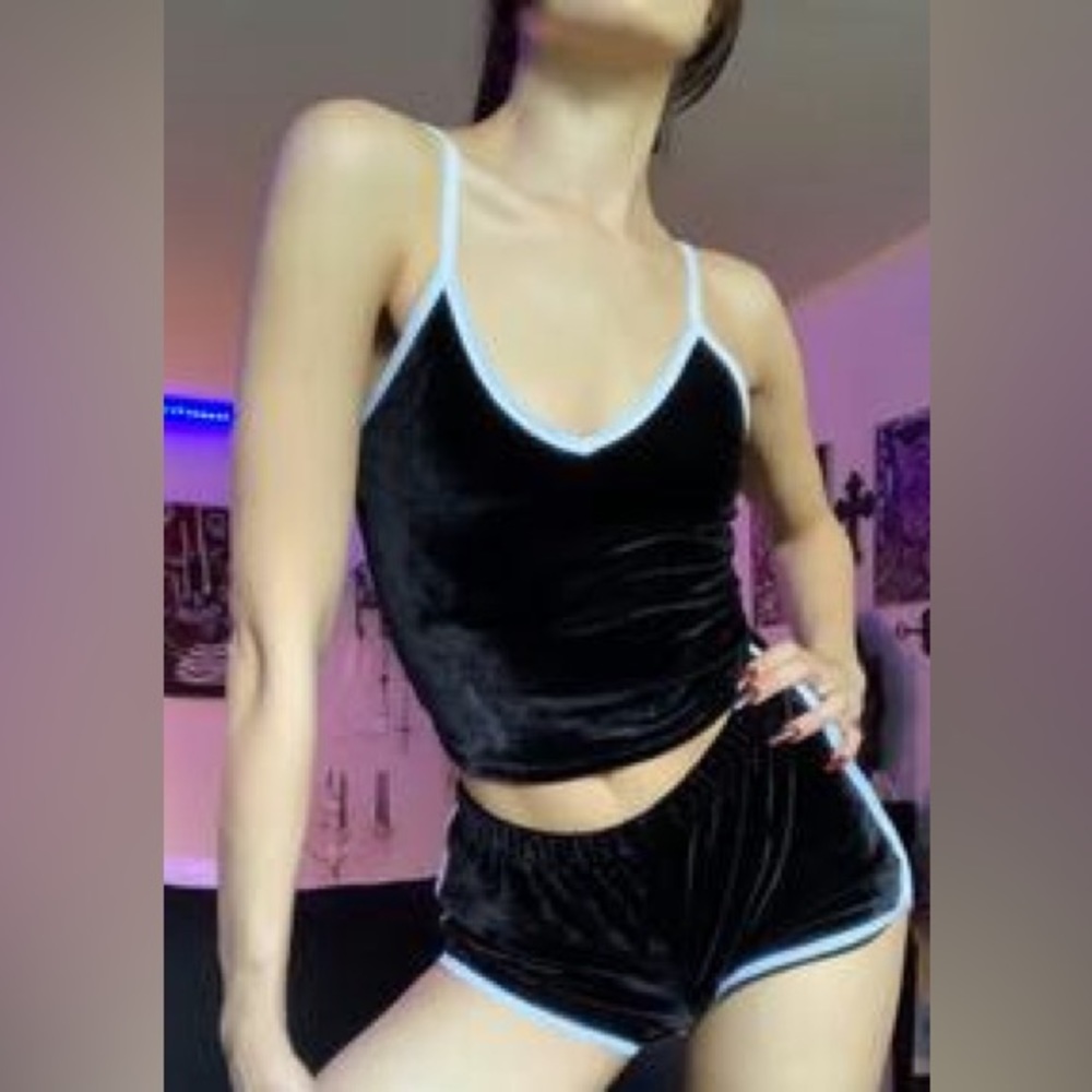 Dolls Kill Black Velvet Tank EUC LIKE NEW medium
